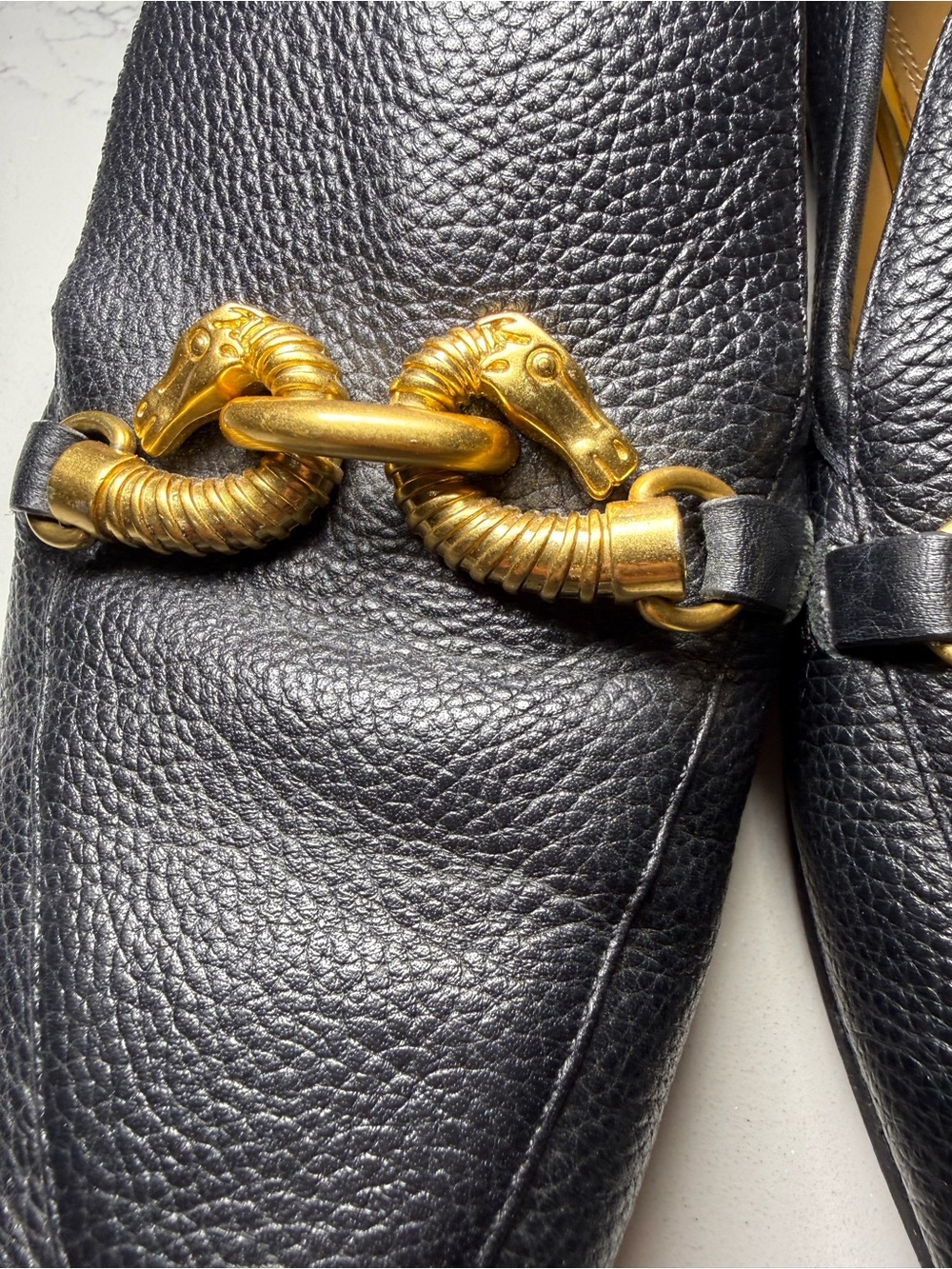 Tory Burch Black Leather Chain-Trim Loafers - Picture 10 of 12